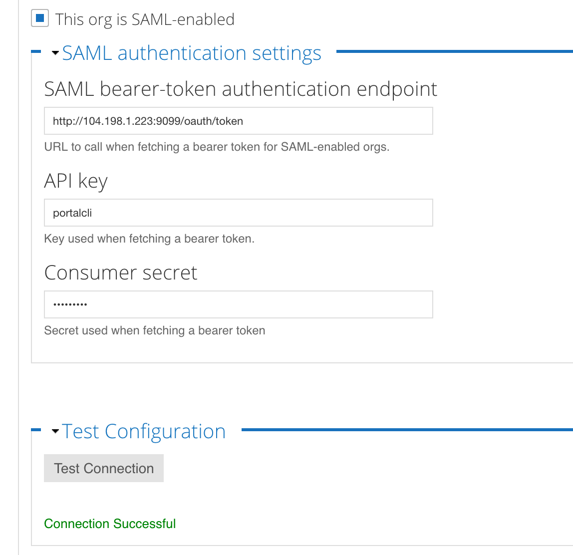Configure the portal to use external IDPs Edge for Private Cloud v4