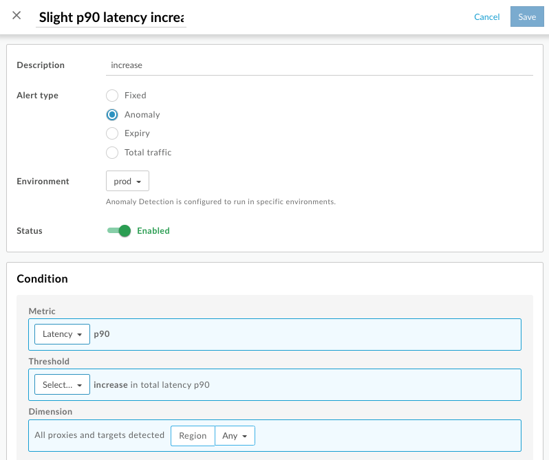 Configurare gli avvisi di anomalie